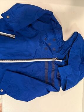 Mayoral Royal Blue Hooded Raincoat with Star Accents